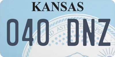KS license plate 040DNZ