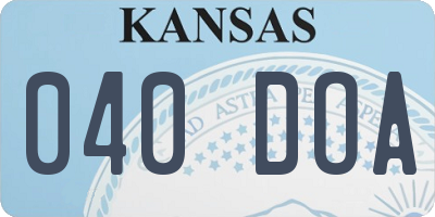 KS license plate 040DOA