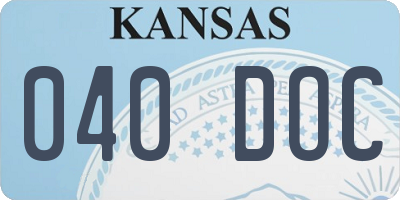 KS license plate 040DOC
