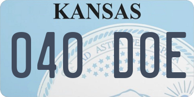 KS license plate 040DOE