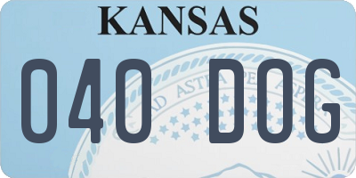 KS license plate 040DOG