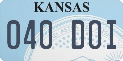 KS license plate 040DOI