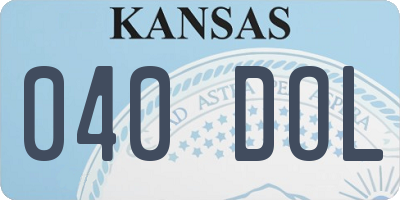 KS license plate 040DOL