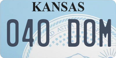 KS license plate 040DOM