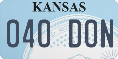 KS license plate 040DON
