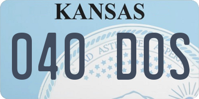 KS license plate 040DOS