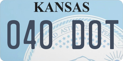 KS license plate 040DOT