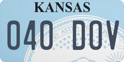 KS license plate 040DOV