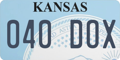 KS license plate 040DOX