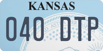KS license plate 040DTP