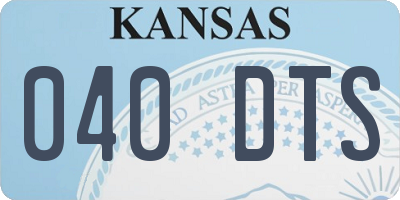 KS license plate 040DTS
