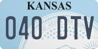 KS license plate 040DTV