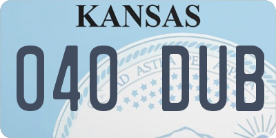 KS license plate 040DUB
