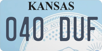 KS license plate 040DUF