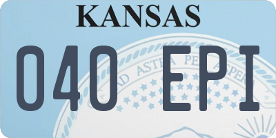 KS license plate 040EPI