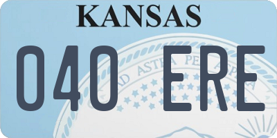 KS license plate 040ERE