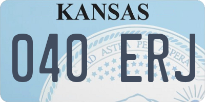 KS license plate 040ERJ