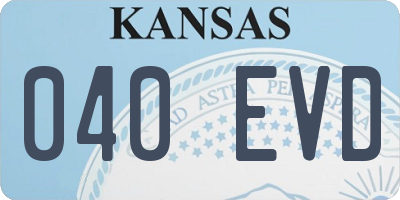 KS license plate 040EVD