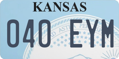 KS license plate 040EYM