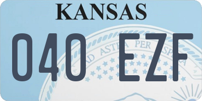 KS license plate 040EZF