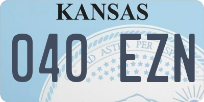KS license plate 040EZN