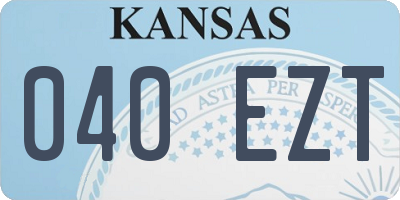 KS license plate 040EZT