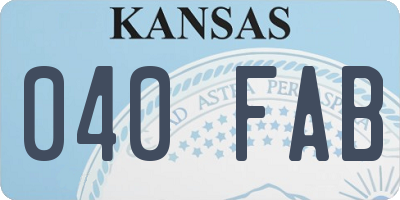KS license plate 040FAB