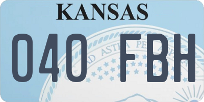 KS license plate 040FBH