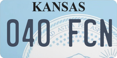 KS license plate 040FCN