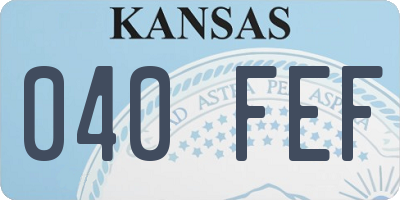 KS license plate 040FEF