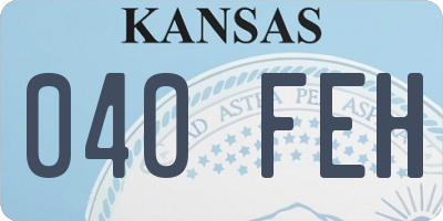 KS license plate 040FEH