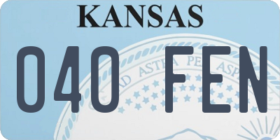 KS license plate 040FEN