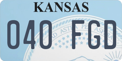 KS license plate 040FGD