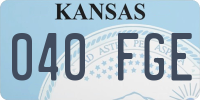 KS license plate 040FGE