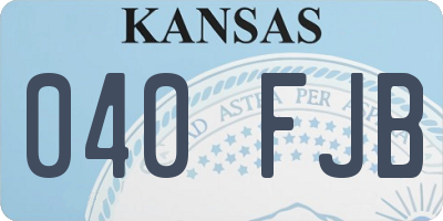 KS license plate 040FJB
