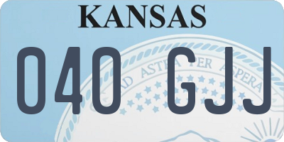 KS license plate 040GJJ