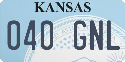 KS license plate 040GNL