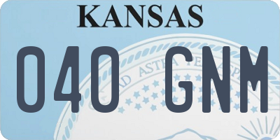 KS license plate 040GNM