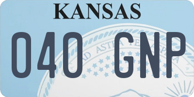 KS license plate 040GNP