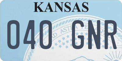 KS license plate 040GNR