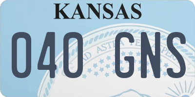 KS license plate 040GNS