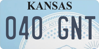 KS license plate 040GNT