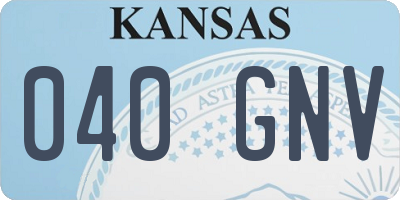 KS license plate 040GNV