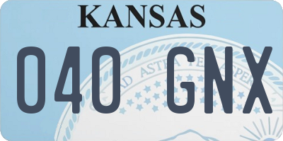 KS license plate 040GNX