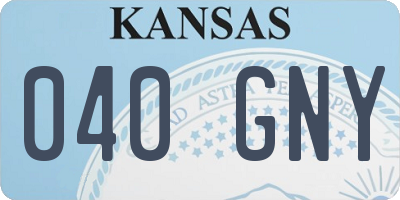 KS license plate 040GNY