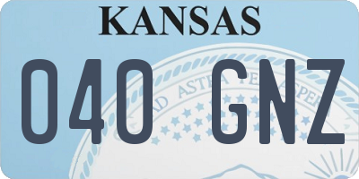 KS license plate 040GNZ