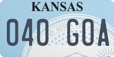 KS license plate 040GOA