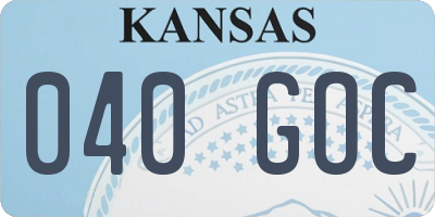 KS license plate 040GOC