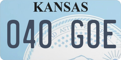 KS license plate 040GOE