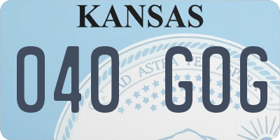 KS license plate 040GOG